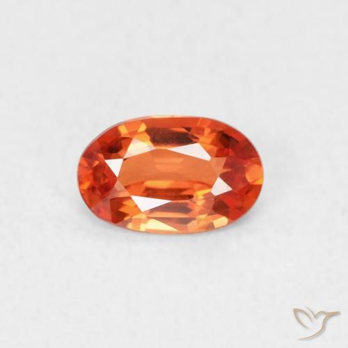 0.54ct Натуральный Красновато-оранжевый Сапфир, Овал, Чистота VVS