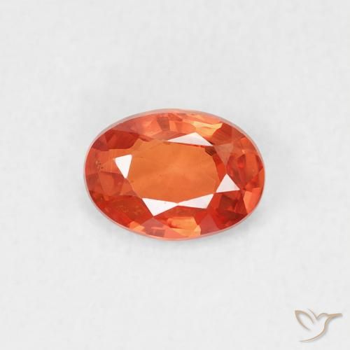 0.49ct Натуральный Красновато-оранжевый Сапфир, Овал, VVS-VS
