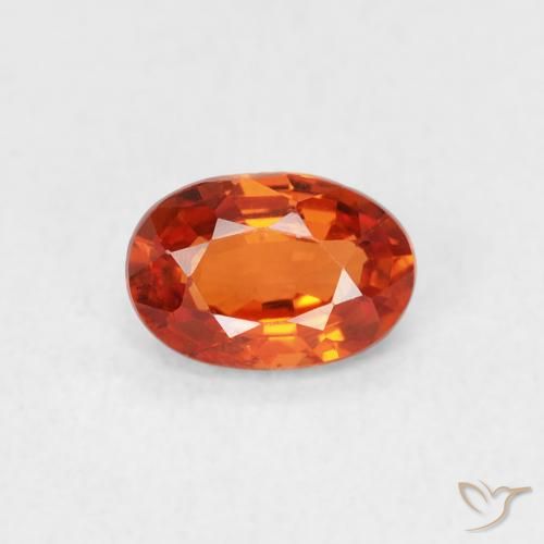 0.63ct Натуральный Янтарный Апельсин Сапфир, Овал, VVS-VS