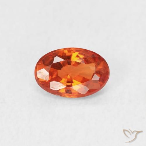 0.53ct Натуральный Огонь Оранжевый Сапфир, Овал, VVS-VS