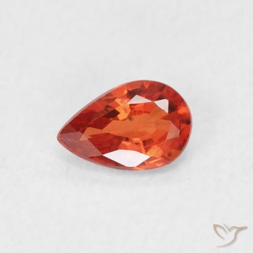 0.42ct Натуральный Теплый апельсин Сапфир, Форма груши, VVS-VS