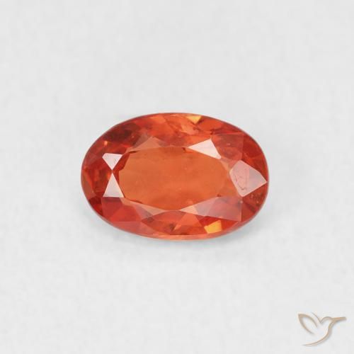 0.53ct Натуральный Красновато-оранжевый Сапфир, Овал, Чистота VS