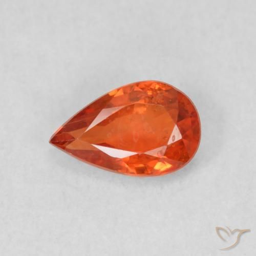 0.50ct Натуральный Теплый апельсин Сапфир, Форма груши, Чистота VS