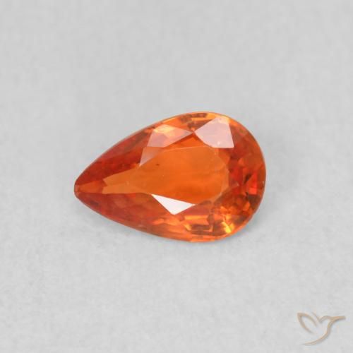 0.38ct Натуральный Средний апельсин Сапфир, Форма груши, Чистота VS