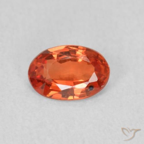 0.56ct Натуральный Красновато-оранжевый Сапфир, Овал, Чистота VS