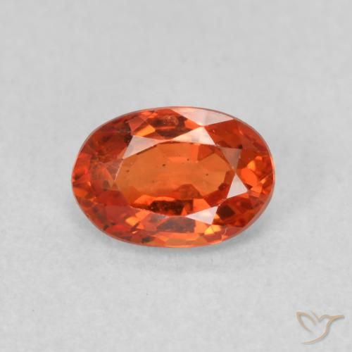 0.73ct Натуральный Теплый апельсин Сапфир, Овал, Чистота VS