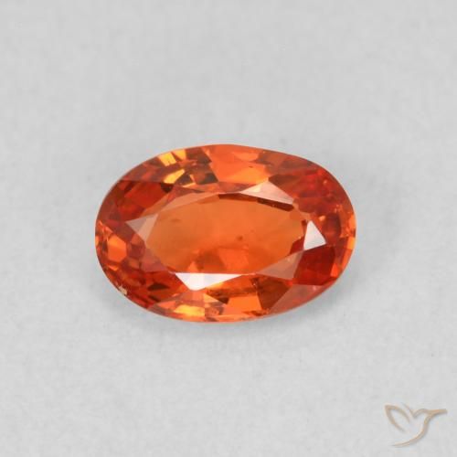 0.54ct Натуральный Красновато-оранжевый Сапфир, Овал, Чистота VS