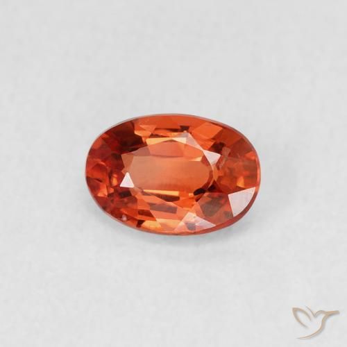 0.58ct Натуральный Оранжево-Красный Сапфир, Овал, VVS-VS