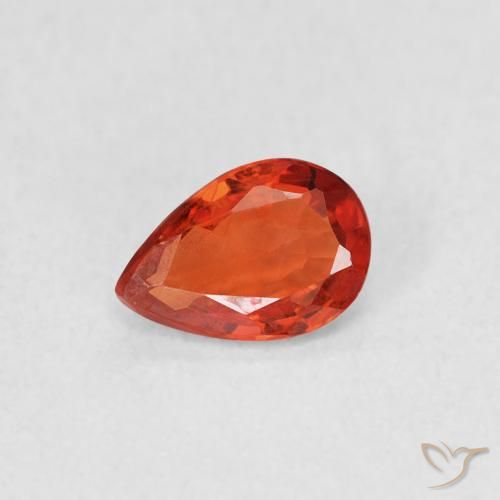 0.46ct Натуральный Средний красный Сапфир, Форма груши, VVS-VS