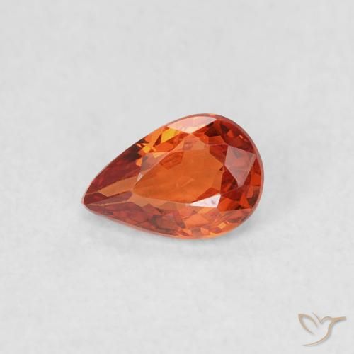 0.39ct Натуральный Красновато-оранжевый Сапфир, Форма груши, VVS-VS