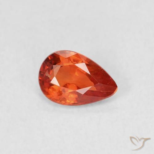 0.47ct Натуральный Теплый апельсин Сапфир, Форма груши, VVS-VS