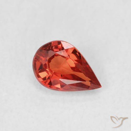 0.51ct Натуральный Интенсивный красный Сапфир, Форма груши, VVS-VS