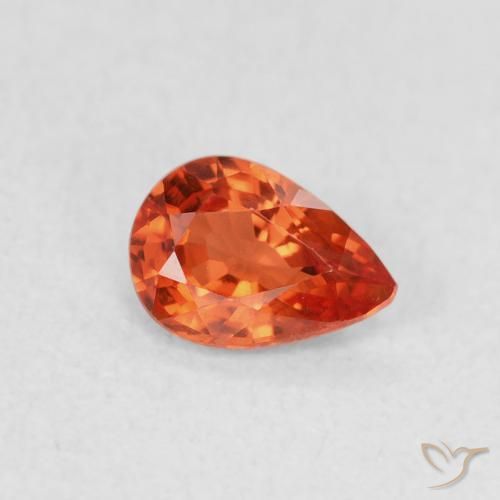 0.47ct Натуральный Интенсивный красный Сапфир, Форма груши, VVS-VS