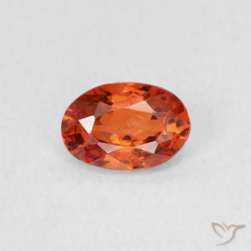 0.58ct Натуральный Красновато-оранжевый Сапфир, Овал, Чистота VVS