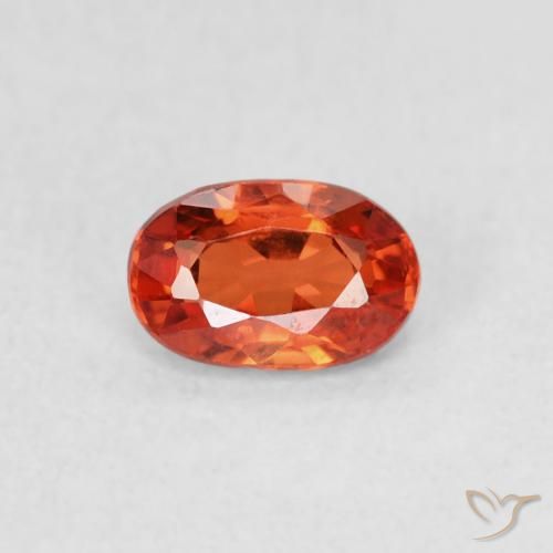 0.65ct Натуральный Красновато-оранжевый Сапфир, Овал, Чистота VVS