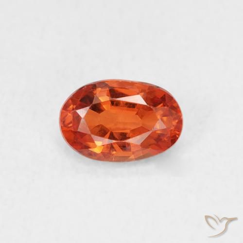 0.59ct Натуральный Красновато-оранжевый Сапфир, Овал, Чистота VS