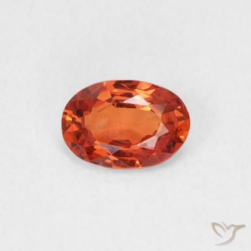 0.49ct Натуральный Красновато-оранжевый Сапфир, Овал, VVS-VS