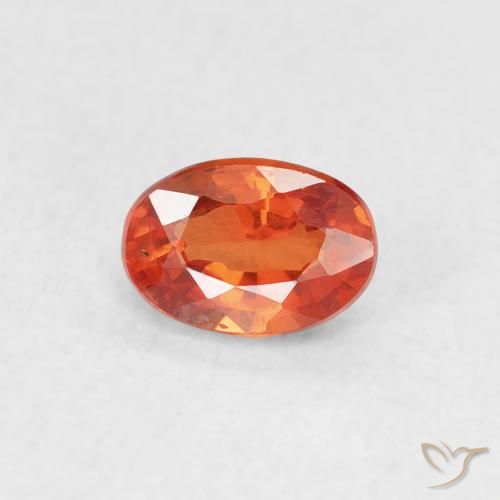 0.73ct Натуральный Ярко-оранжевый Сапфир, Овал, VVS-VS