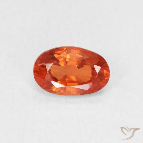 0.62ct Натуральный Янтарный Апельсин Сапфир, Овал, Чистота VS