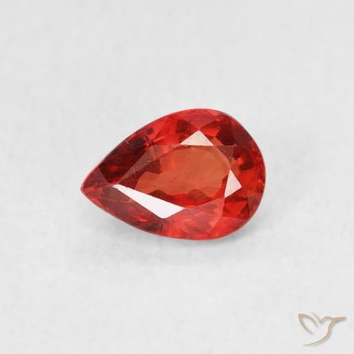 0.63ct Натуральный Средний апельсин Сапфир, Форма груши, Чистота VS