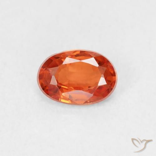 0.52ct Натуральный Красновато-оранжевый Сапфир, Овал, Чистота VS