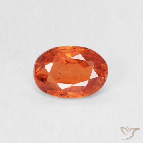 0.59ct Натуральный Красновато-оранжевый Сапфир, Овал, Чистота VS