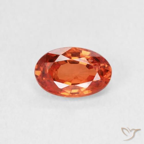 0.66ct Натуральный Красновато-оранжевый Сапфир, Овал, Чистота VS