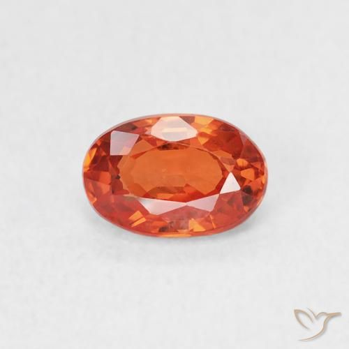 0.77ct Натуральный Красновато-оранжевый Сапфир, Овал, Чистота VS