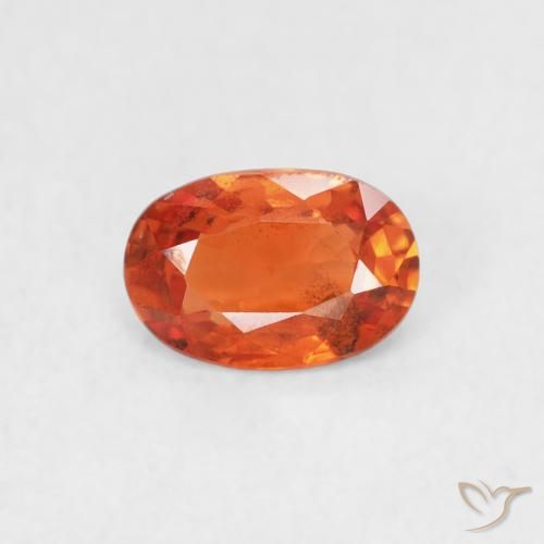 0.57ct Натуральный Огонь Оранжевый Сапфир, Овал, Чистота VS