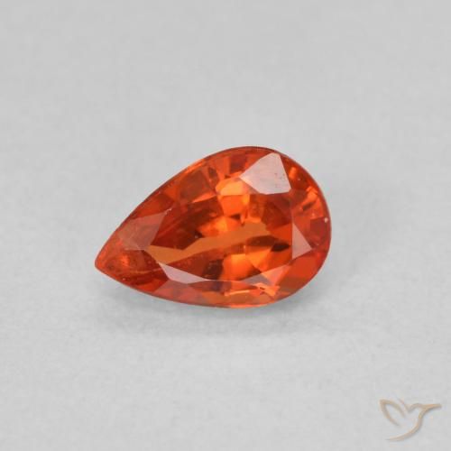 0.52ct Натуральный Красновато-оранжевый Сапфир, Форма груши, VVS-VS
