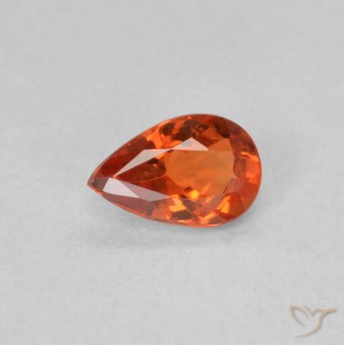 0.46ct Натуральный Красновато-оранжевый Сапфир, Форма груши, VVS-VS
