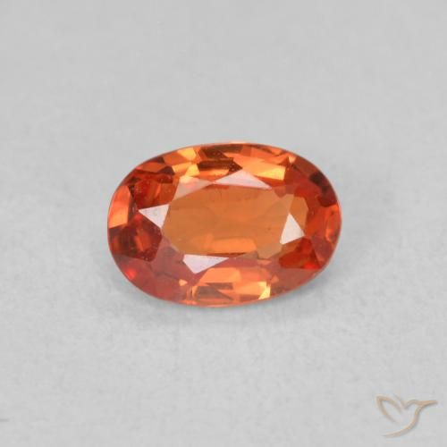 0.54ct Натуральный Красновато-оранжевый Сапфир, Овал, Чистота VS