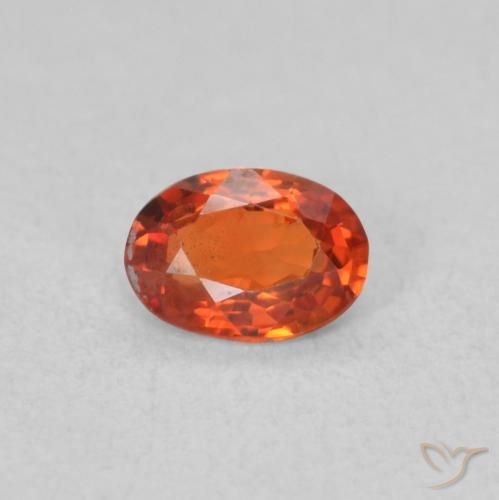 0.48ct Натуральный Красновато-оранжевый Сапфир, Овал, Чистота VS