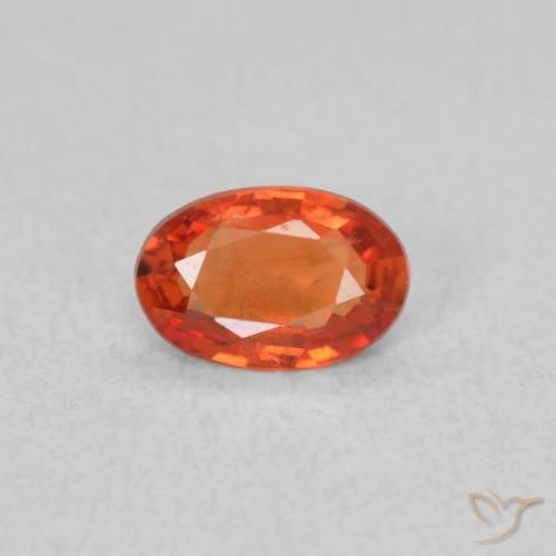 0.41ct Натуральный Красновато-оранжевый Сапфир, Овал, VVS-VS