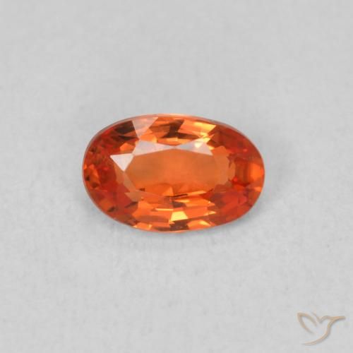 0.53ct Натуральный Красновато-оранжевый Сапфир, Овал, VVS-VS