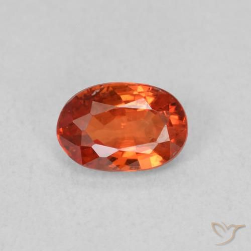0.57ct Натуральный Красновато-оранжевый Сапфир, Овал, Чистота VS