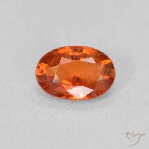0.65ct Натуральный Красновато-оранжевый Сапфир, Овал, Чистота VS