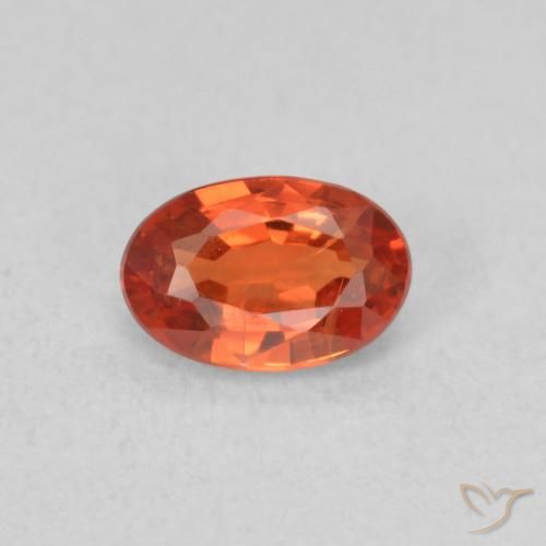 0.71ct Натуральный Красновато-оранжевый Сапфир, Овал, Чистота VS
