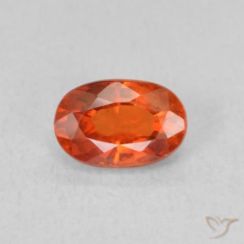 0.75ct Натуральный Красновато-оранжевый Сапфир, Овал, Чистота VS
