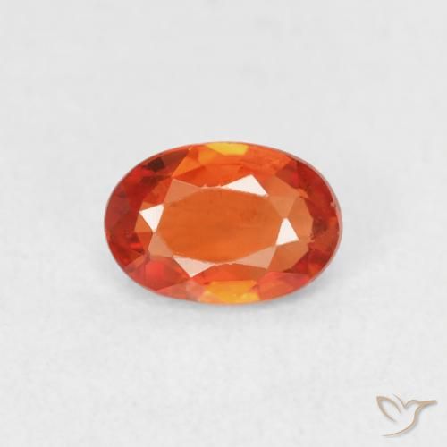 0.55ct Натуральный Янтарный Апельсин Сапфир, Овал, Чистота VVS