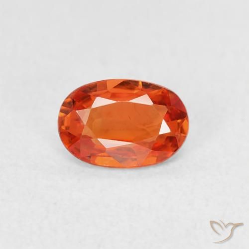 0.52ct Натуральный Огонь Оранжевый Сапфир, Овал, Чистота VVS