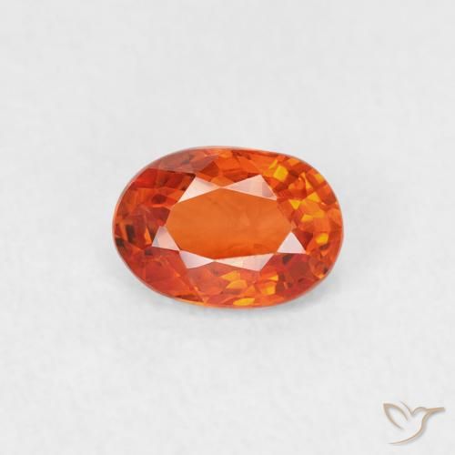 0.59ct Натуральный Огонь Оранжевый Сапфир, Овал, Чистота VVS