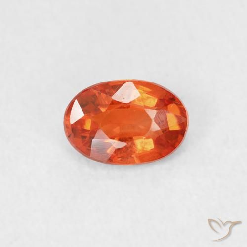0.53ct Натуральный Красновато-оранжевый Сапфир, Овал, Чистота VVS