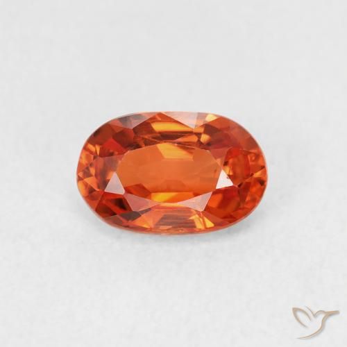 0.71ct Натуральный Красновато-оранжевый Сапфир, Овал, Чистота VVS