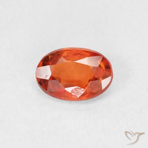 0.53ct Натуральный Красновато-оранжевый Сапфир, Овал, Чистота VVS