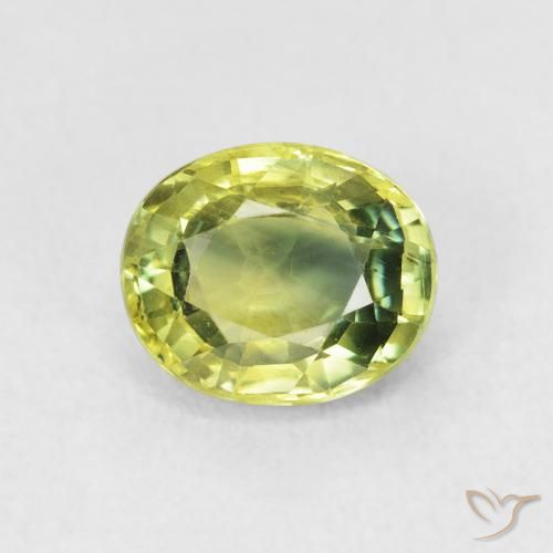 2.00ct Натуральный Medium Light Green Сапфир, Овал, VVS-VS