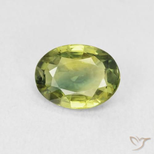 1.51ct Натуральный Светлый лесной зеленый Сапфир, Овал, VVS-VS