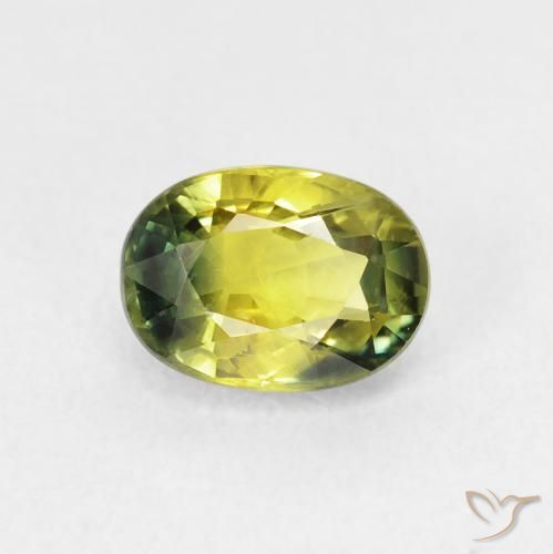 1.75ct Натуральный Теплый землисто-зеленый Сапфир, Овал, VVS-VS