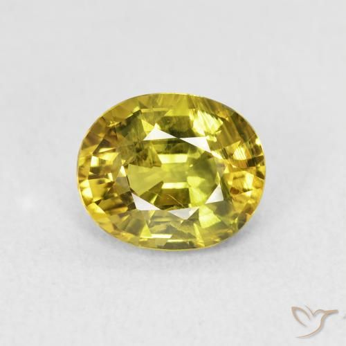 2.31ct Натуральный Средний желтый Сапфир, Овал, VVS-VS
