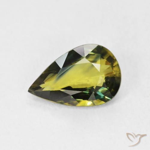2.11ct Натуральный Многоцветный Сапфир, Форма груши, VVS-VS
